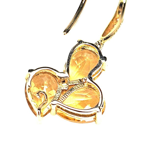 KAI FINE JEWELRY 14K Yellow Gold & Genuine Citrine Drop Earrings w/ Diamonds - Picture 8 of 8